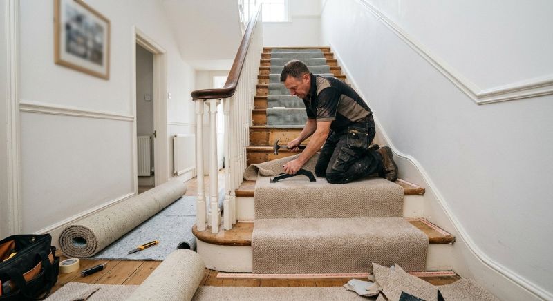 Stair Runner Installation in Ocean County, NJ